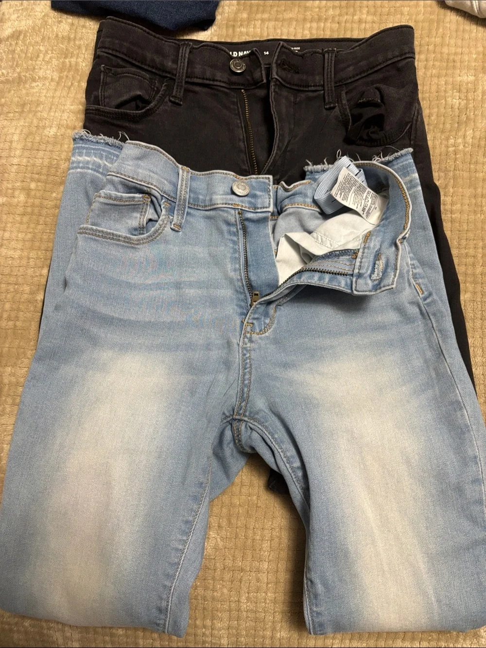 Old Navy Light Blue & Black Kids Skinny Jeans Duo